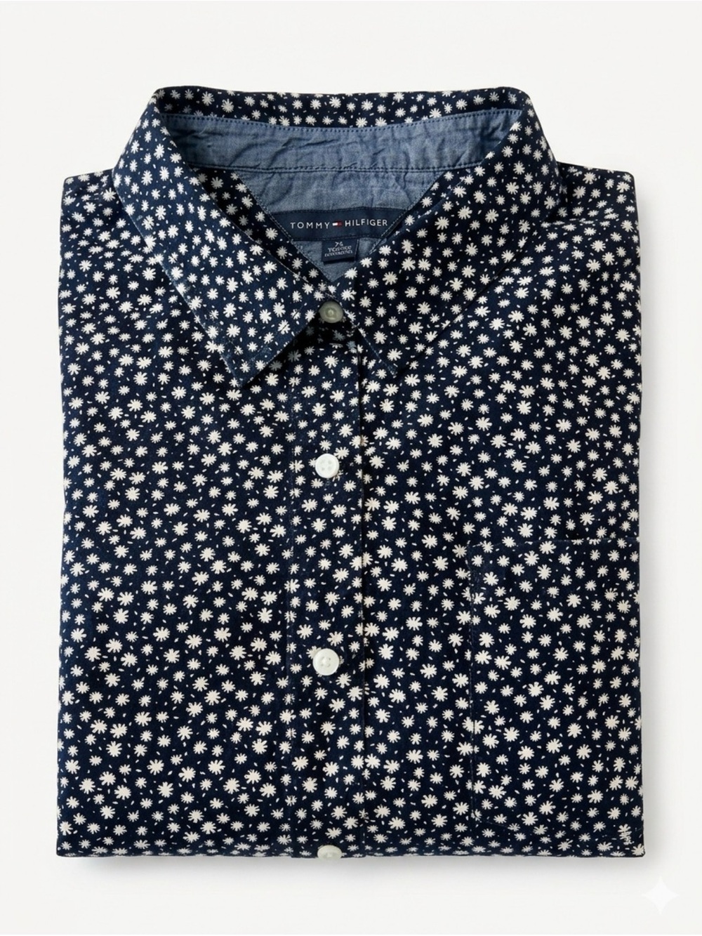 Tommy Hilfiger Dainty White Floral Print Button-Up Shirt Sz XL